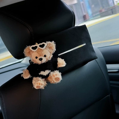 Rear Seat Back Storage Bucket, Car tissue box/set - black-heart-sweater-duffy-tissue-bag