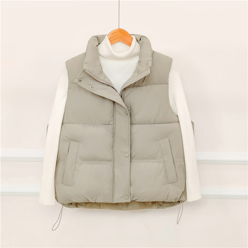 Chaleco de plumón de algodón para mujeres en el otoño y invierno de 2025 nuevo estilo coreano suelto y grueso chaleco de abrazadera sin mangas