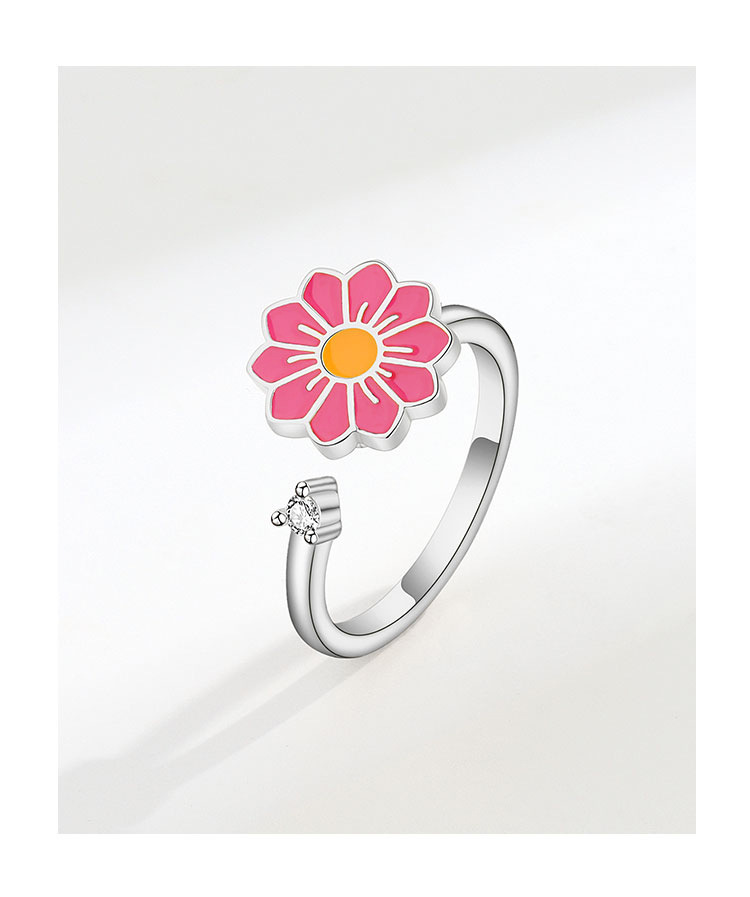 Simple Style Flower Copper Plating Rings 1 Piece