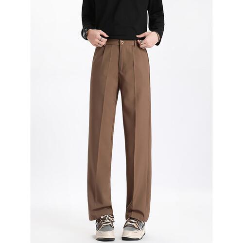 Spring and Autumn Shape Drop Sensation Men's Trendy Minimalist Straight Leg Pants High-end Casual Wide Leg Pants