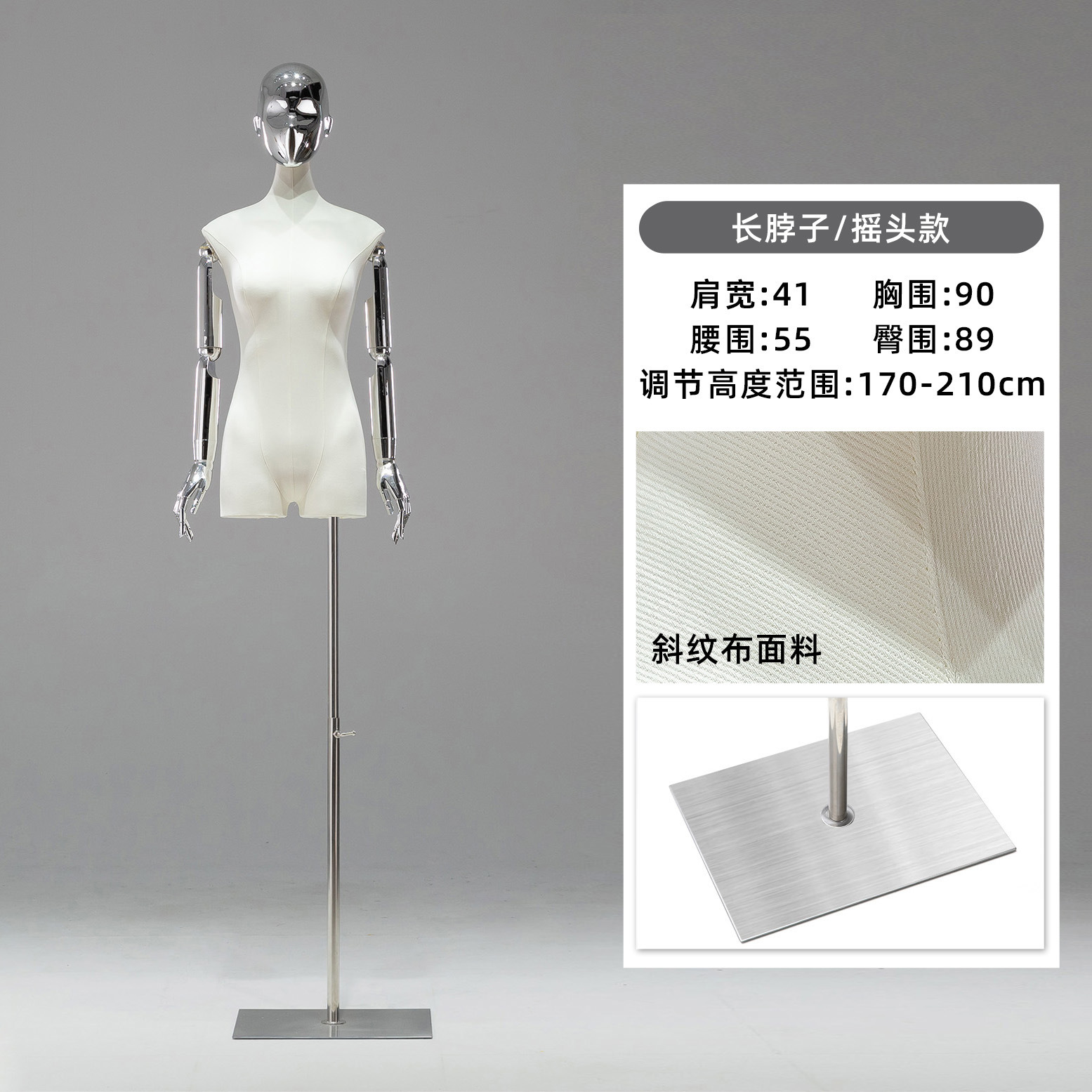 Maniquí Femenino de Busto con Clavícula de Plástico para Tiendas de Ropa y Escaparates image 7