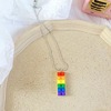 Constructor, rainbow pendant, necklace suitable for men and women hip-hop style, removable accessory for beloved, South Korea, internet celebrity