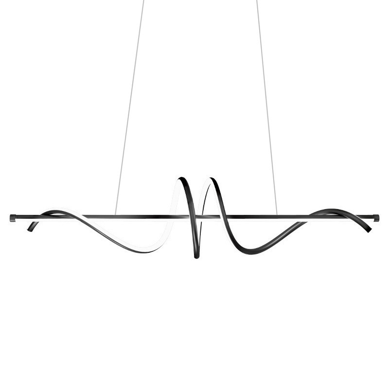 Atmosfera simple grúa de comedor nórdica moderna línea de arte infinito bar de atenuación inteligente de voz estudio luz de comedor