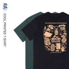 メンズ夏服230g楽しいプリントTシャツメンズトレンドラウンドネックゆったり半袖カジュアル万能インナーシャツレディースins