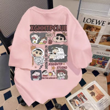 蜡笔小新纯棉短t恤2025夏季宽松韩版闺蜜装潮原宿风百搭半袖上衣