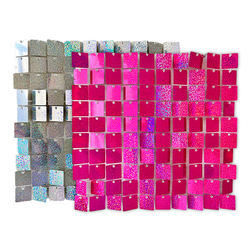 Laser Sparkle Wind Board with Clear Base, Square Wind Board for Christmas Party Stage Background