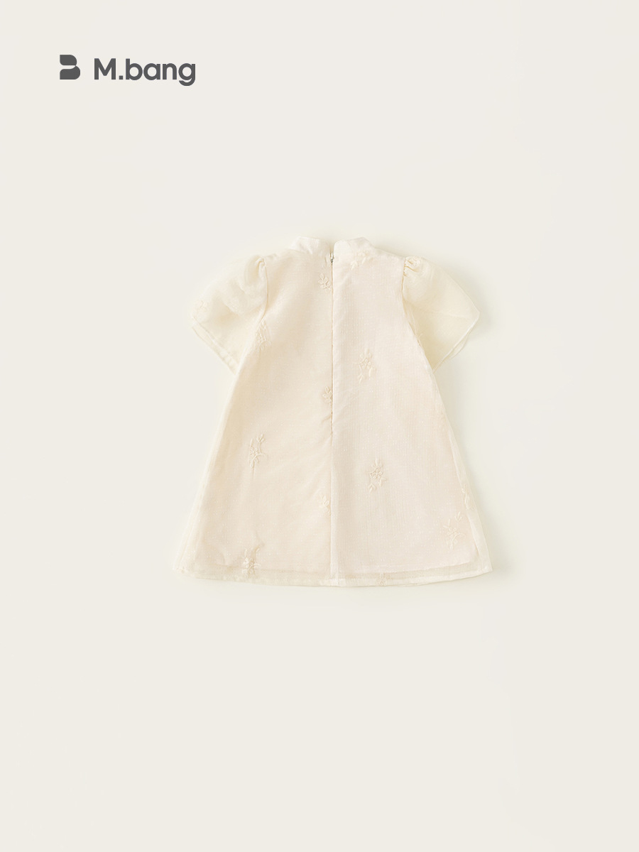 Yoobao ropa infantil niñas vestidos de estilo nacional de verano 2025 nuevo estilo chino de perlas de disco vestido de niños cheongsam