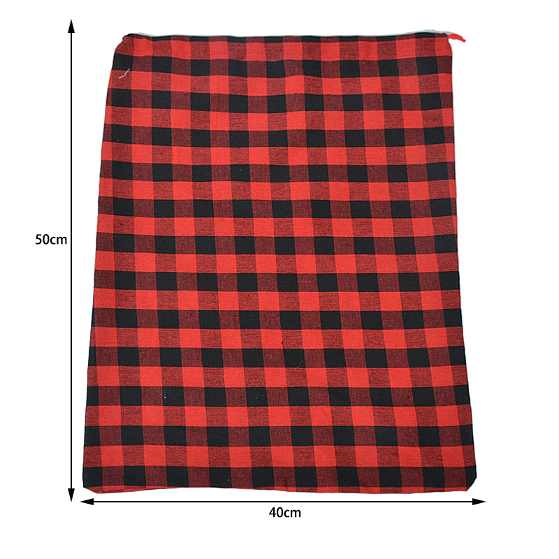 빨간색과 검은색 격자 무늬 면 가방 40*50CM* 흑백, 검정색과 빨간색, 녹색과 검정색