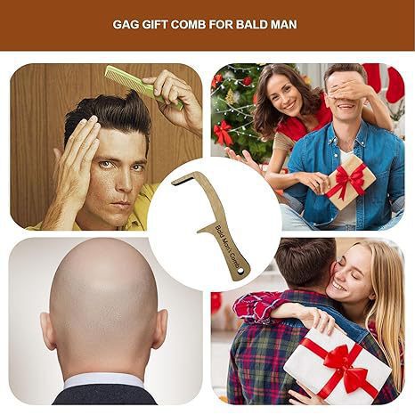 Cross-Border New Product Bald Man Joke Hairbrush Interesting Gift Adult Bald Comb