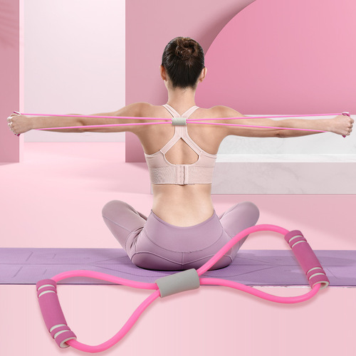 8-shaped tensioner, home fitness elastic band, yoga equipment, women's shoulder and back stretcher, thin back rope