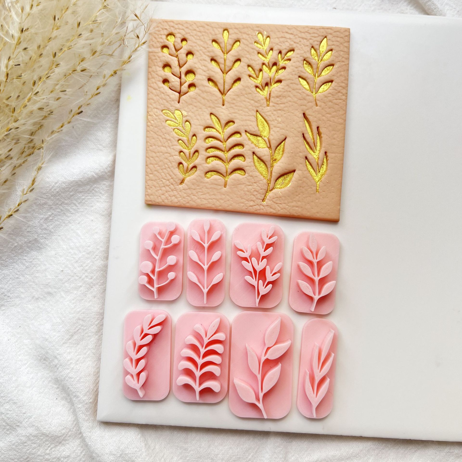 Cross-border pressing leaves 8-piece simple soft clay mold high-precision knife mold clay cutter