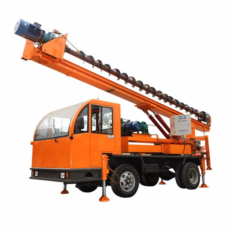 车载式地基打桩机 四轮建筑工地基础钻孔机 3-15米长螺旋打桩机