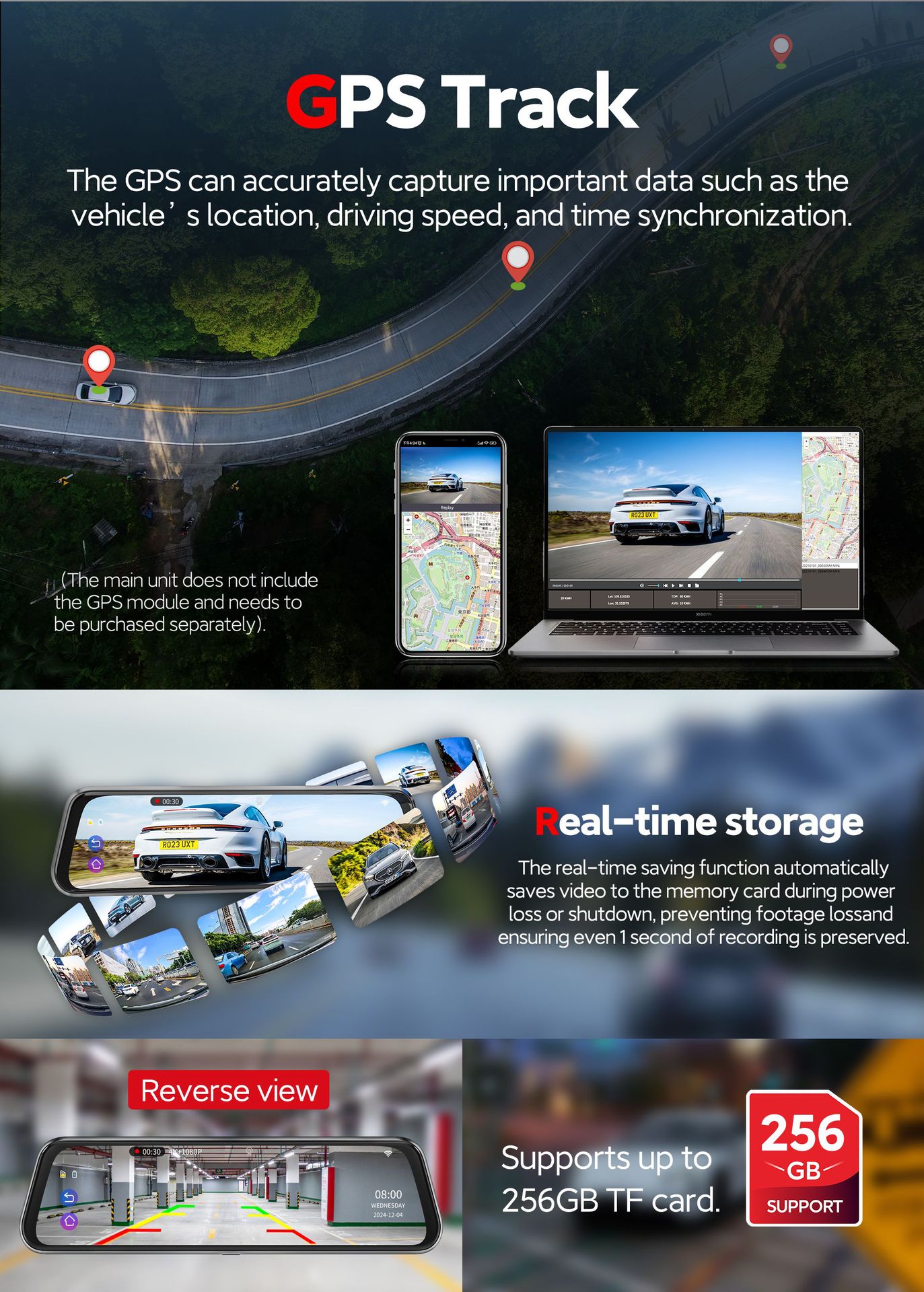 Cross-Border Driving Recorder 10inch Front Adas and Rear Bsd Blind Spot Warning Wifi Inter-Connected Driving Recorder