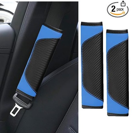 Popular Amazon seatbelt shoulder pad, carbon fiber shoulder protector, breathable leather, soft and safe, wholesale