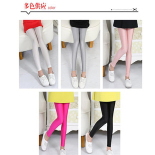 2024 Spring and Autumn New Children's Pants Elastic Glossy Pants Baby Leggings Slim Fit Long Style Factory Direct Glossy Pants
