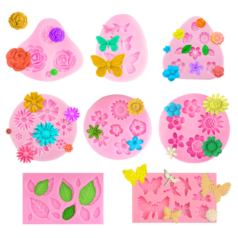 DIY Flower Shape Aromatherapy Gypsum Food Grade Liquid Silicone Mold Soap Soap Candle Drop Glue Mold Egg