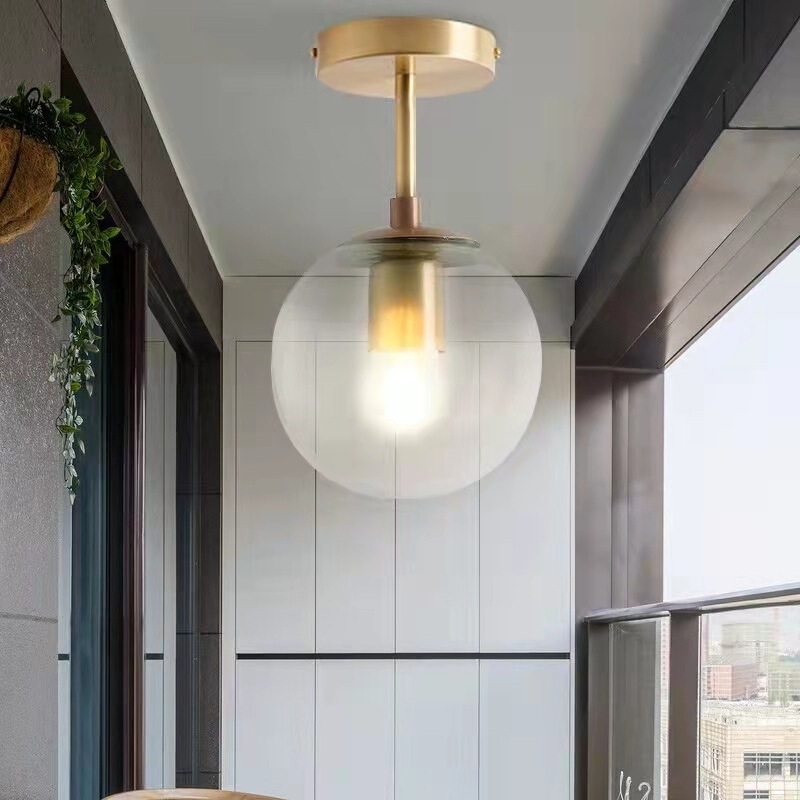 Nordic All-Copper Bean Ball Ceiling Lamp Corridor Away Lamp Modern Simple Entrance Hall Entrance Bedroom Balcony Lamps
