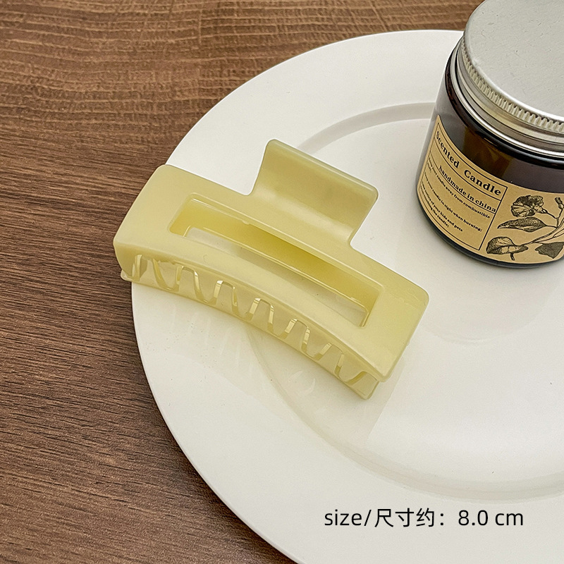 Milk Brown horquilla grande hacia atrás cabeza clip de pelo tocado de las mujeres principios de primavera de alto grado updo tiburón horquilla