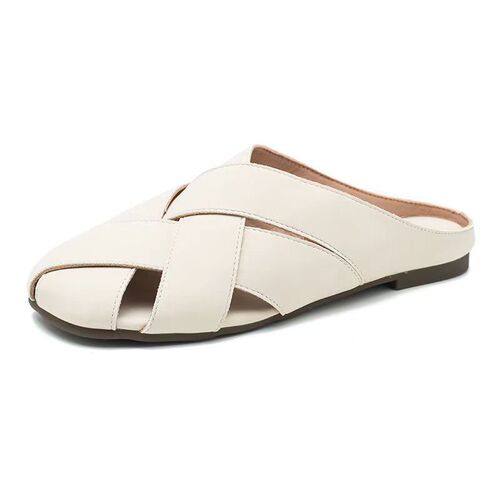 Summer Lazy Half-Open Women's Fashionable Flat-Heel Roman Sandals | Women's Outdoor Mules