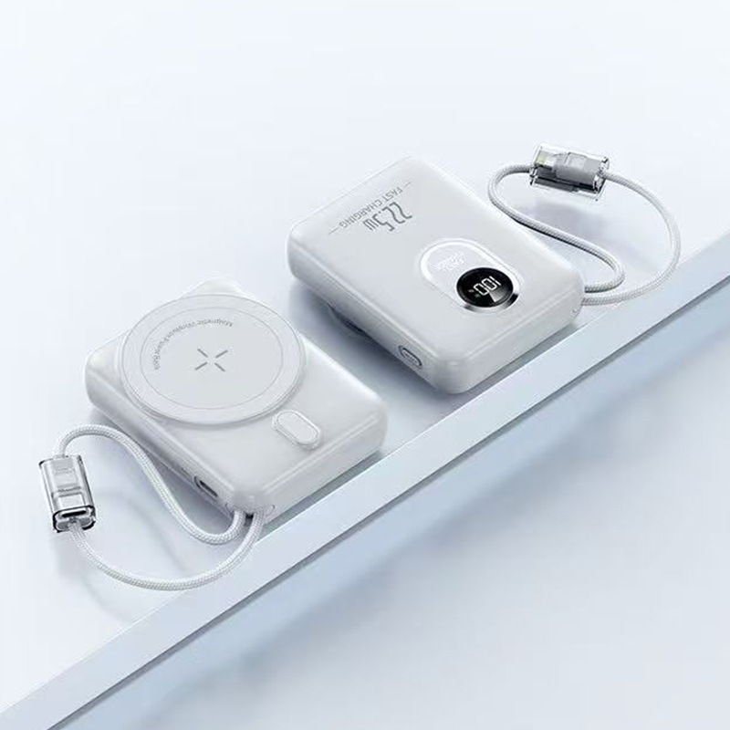 Nueva pantalla digital inteligente de carga rápida bidireccional compacta de gran capacidad, atracción magnética portátil, punto de energía móvil