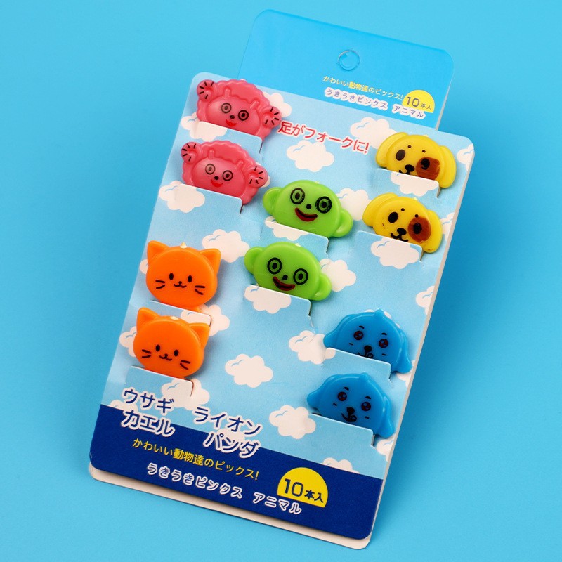 Cartoon japonés encantador tenedor de fruta transfronterizo venta caliente stick de fruta creativa decoración mini tenedor de fruta al por mayor