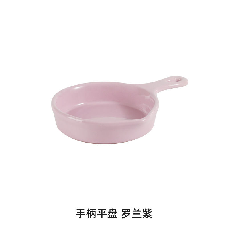 Cerámica nórdica simple con mango para hornear platos de desayuno platos caseros snack platos de ensalada