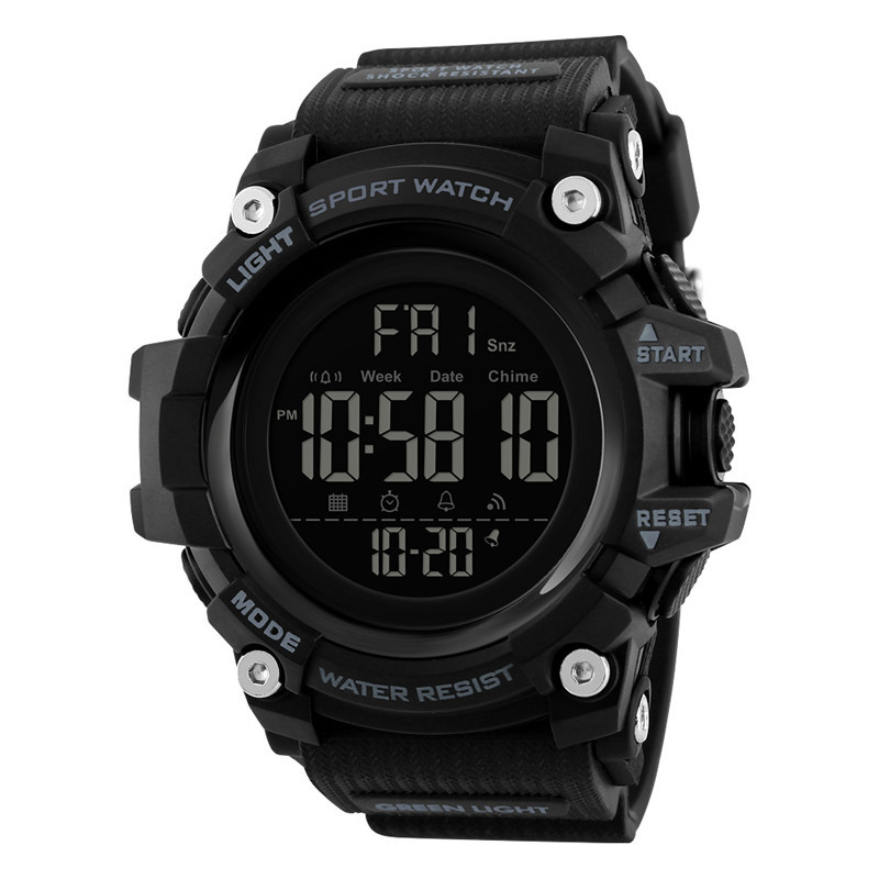 Skmei deportes al aire libre camuflaje militar moda reloj electrónico de los hombres multi-función cuenta atrás estudiante LED reloj