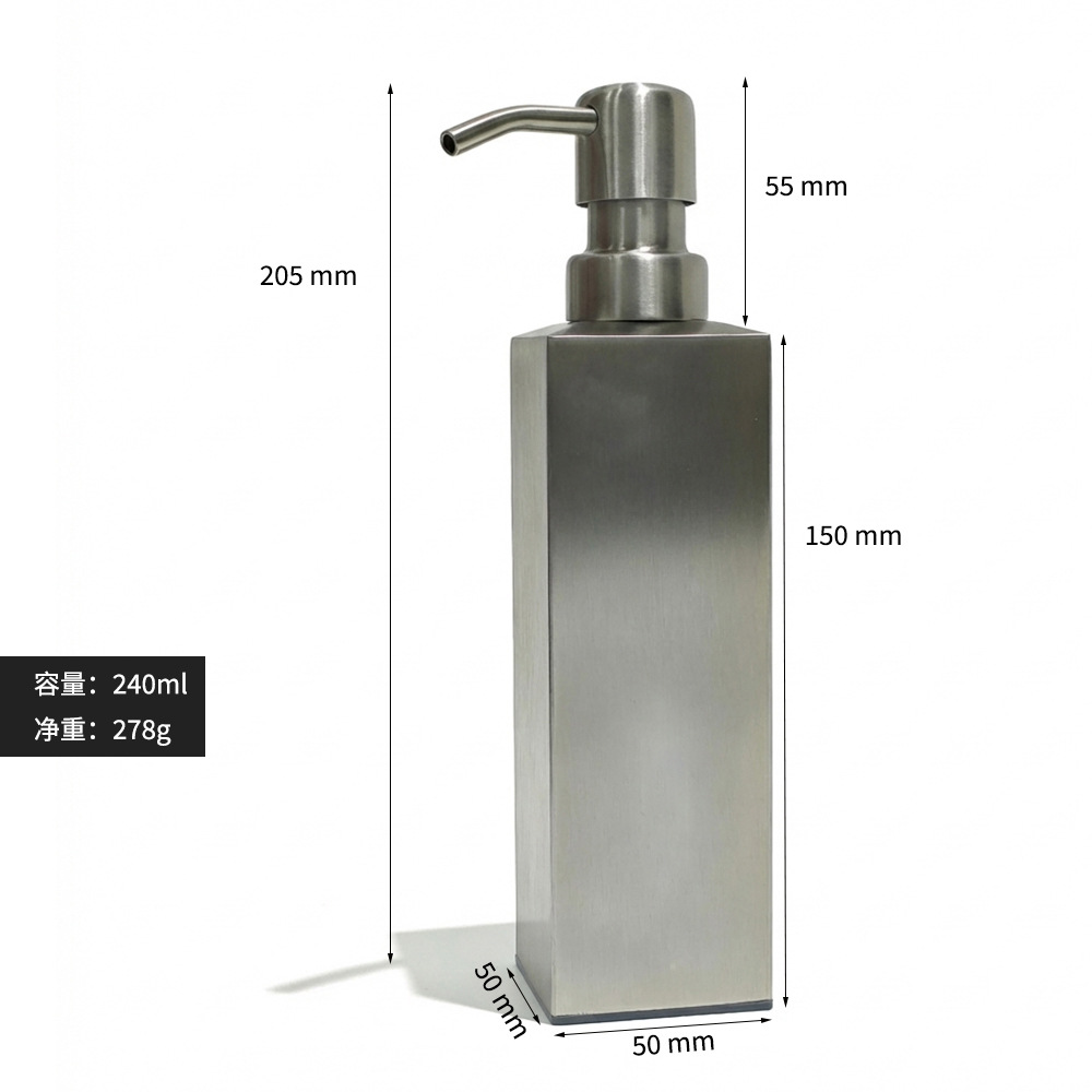 Dispensador de jabón de pared de acero inoxidable para baño de hotel transfronterizo, champú de baño, gel de ducha y dispensador de jabón