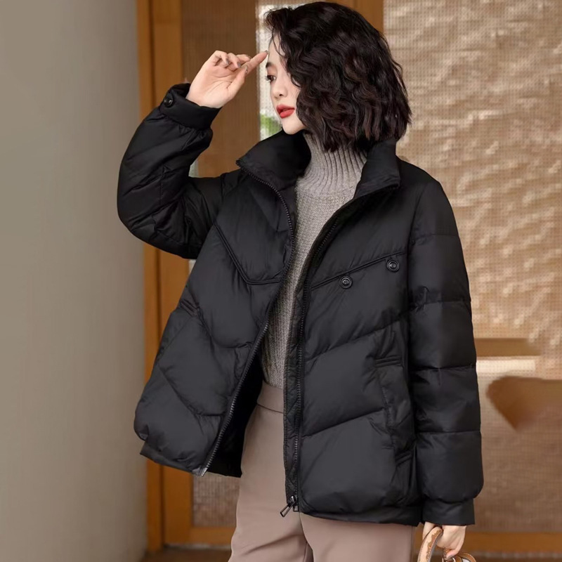 White Duck down Jacket for Women, High-End New Autumn and Winter Korean Style Short Large Size Women's Chanel-Style