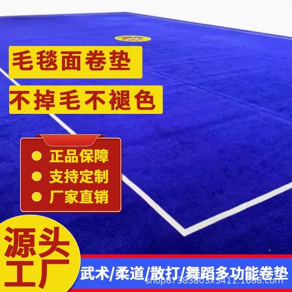 Martial Arts Routine Team Dance Mat Felt Surface Acrobatic Competition Roll-Up Mat Xpe Thickened Non-Slip Export