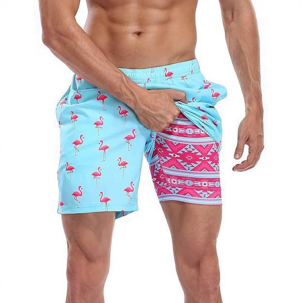 아마존 특별 도매 유럽과 미국 국경 간 3D 디지털 인쇄 유럽과 미국 남성 더블 레이어 비치 반바지 265