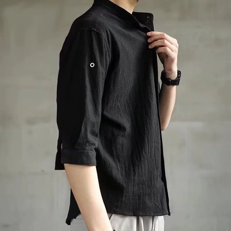 Белая летняя тонкая рубашка, oversize, хлопок и лен