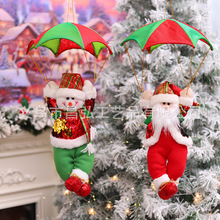 聖誕降落傘老人聖誕節場景裝飾跳傘聖誕雪人降落傘吊飾天花板掛件