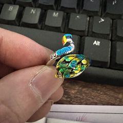 Wholesale Creative Retro Openwork Peacock Ring, Ethnic Style Sterling Silver Phoenix Vintage Finger Ring, Handmade Decorative Ring Manufacturer Wholesale