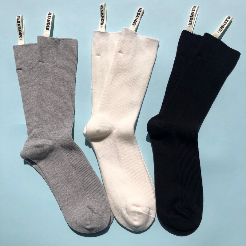 New product JILSANDE socks, solid color black, white, gray, double-needle mid-calf casual women's socks, stacked socks