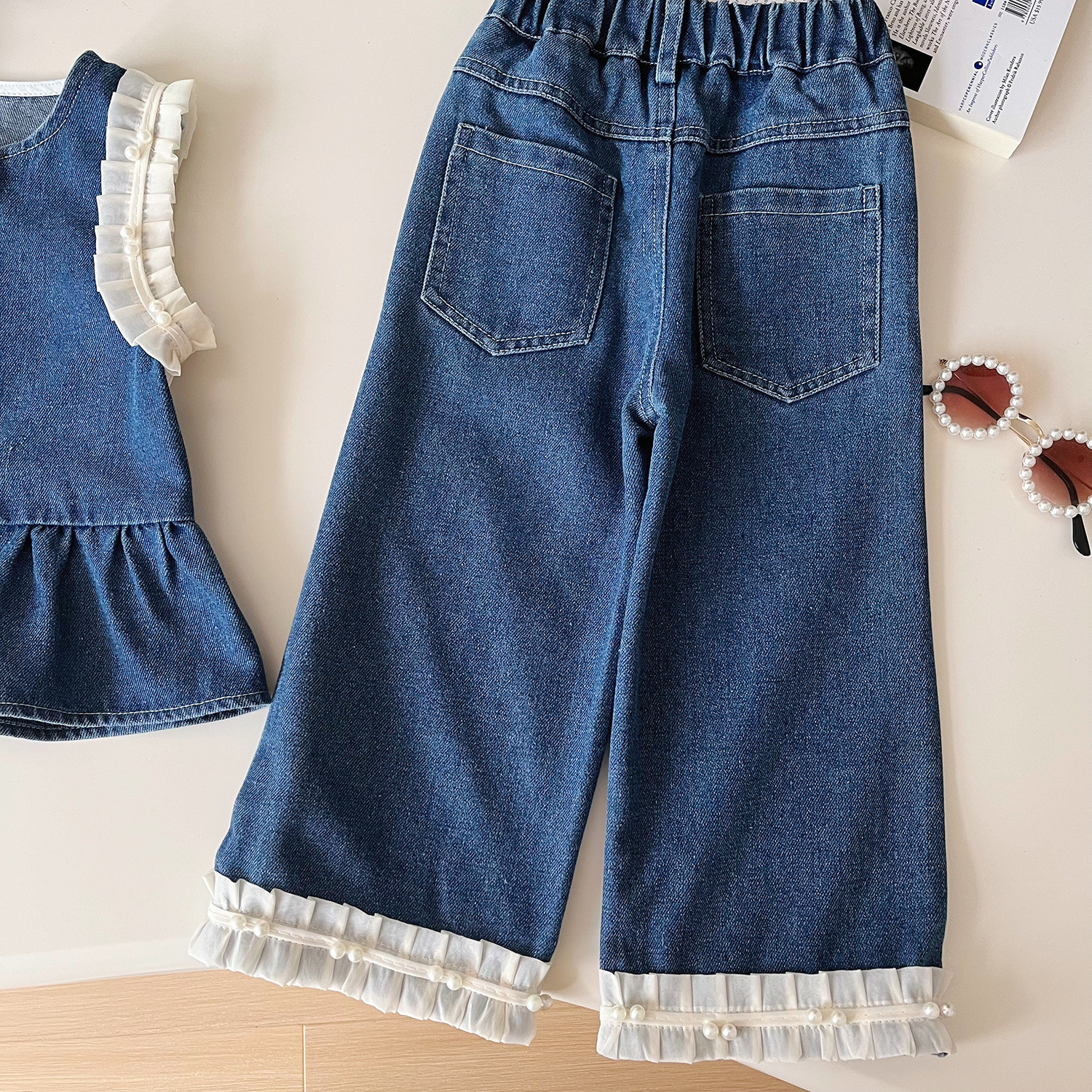 Mädchen Jeansweste Und Weite Hose Set Für Den Herbst_voghion.com