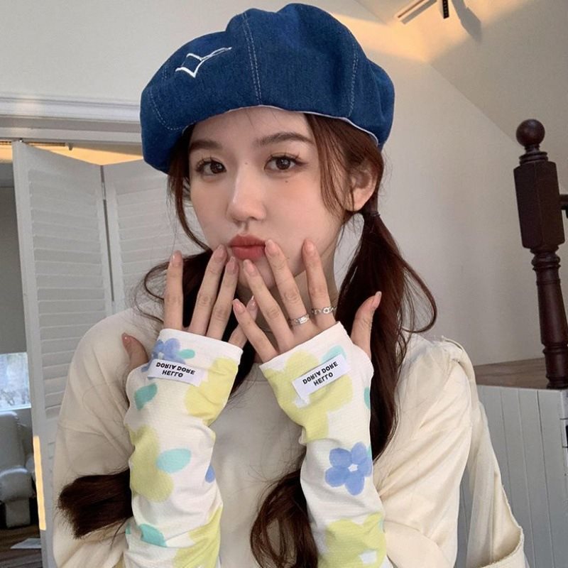 (2개) 느슨한 태양 보호 아이스 슬리브 여성의 귀여운 얇은 여름 야외 UV 보호 승마 외장 보호 팔 슬리브