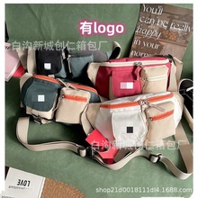 日系韩Ins单肩斜跨包2025休闲运动背包男女美式工装潮酷胸包腰包