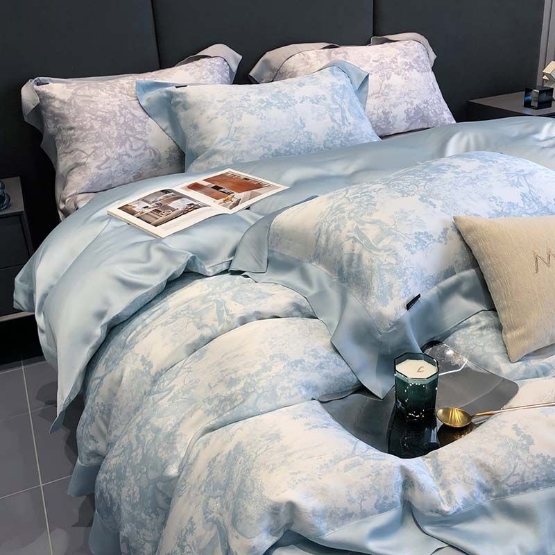 Luxury Washed Ice Silk Bedding Set Cool Touch Sheet Duvet Cover_voghion.com