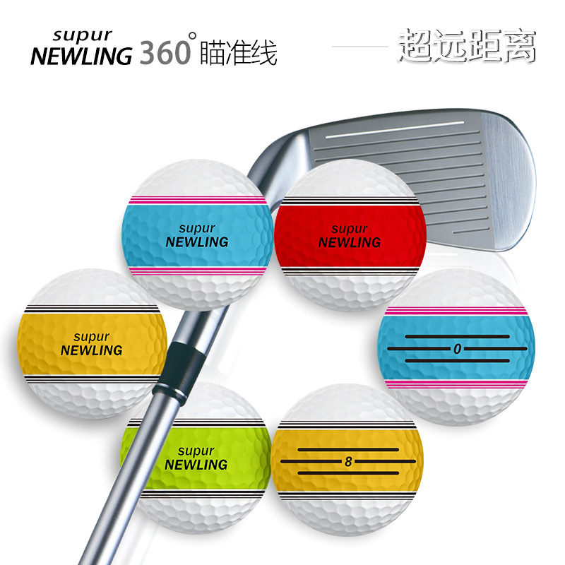 Golf marca nueva Bola de competición de tres capas 360 grados alineación sin fisuras putter bola final de alta densidad logotipo imprimible
