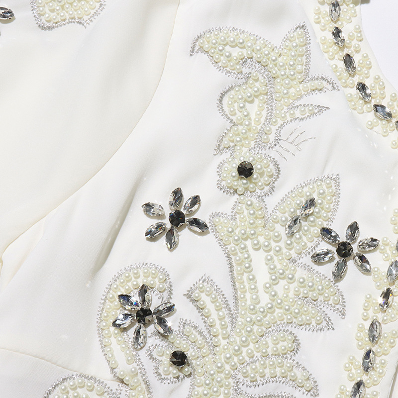 K Vintage Heavy Industry Diamond Set Two Piece New Embroidered Coat Slim Sleeveless Dress Set For Women_ecoleips.com