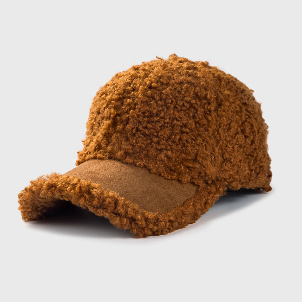 2021 New Korean Style Baseball Cap Women's Winter Wool Plush Fashion Thickened Teddy Plush Hat Warm Peaked Cap Tide display picture 5