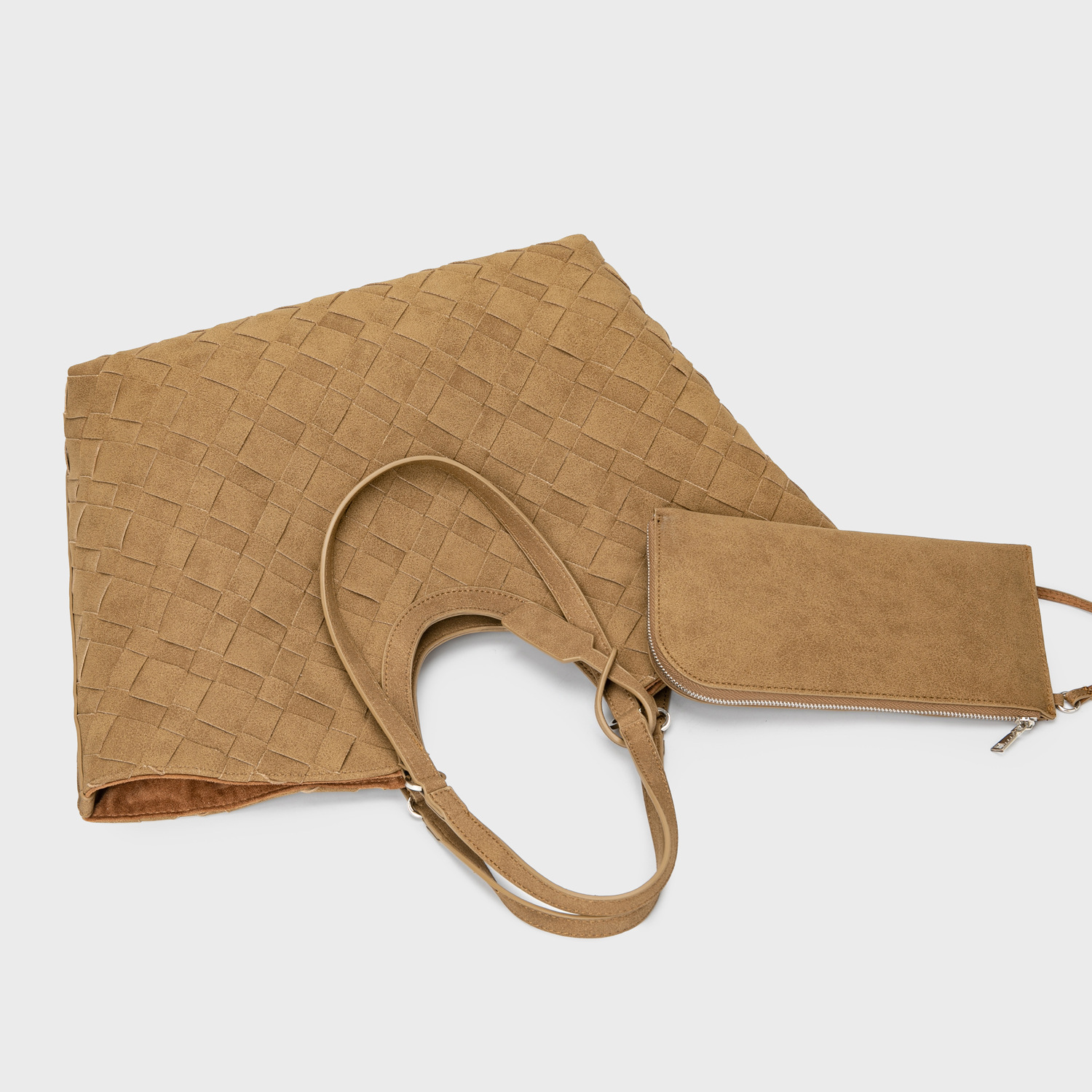Retro Old Money Style Suede Tote Bag For Women 2025 Autumn New Large Capacity Woven Shoulder Handbag Underarm Bag - Thumbnail 4