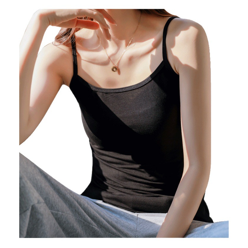 Camisola de las mujeres que basa el desgaste exterior sin mangas superior versátil sexy modal blanco y negro camisola mujer estudiante desgaste interior