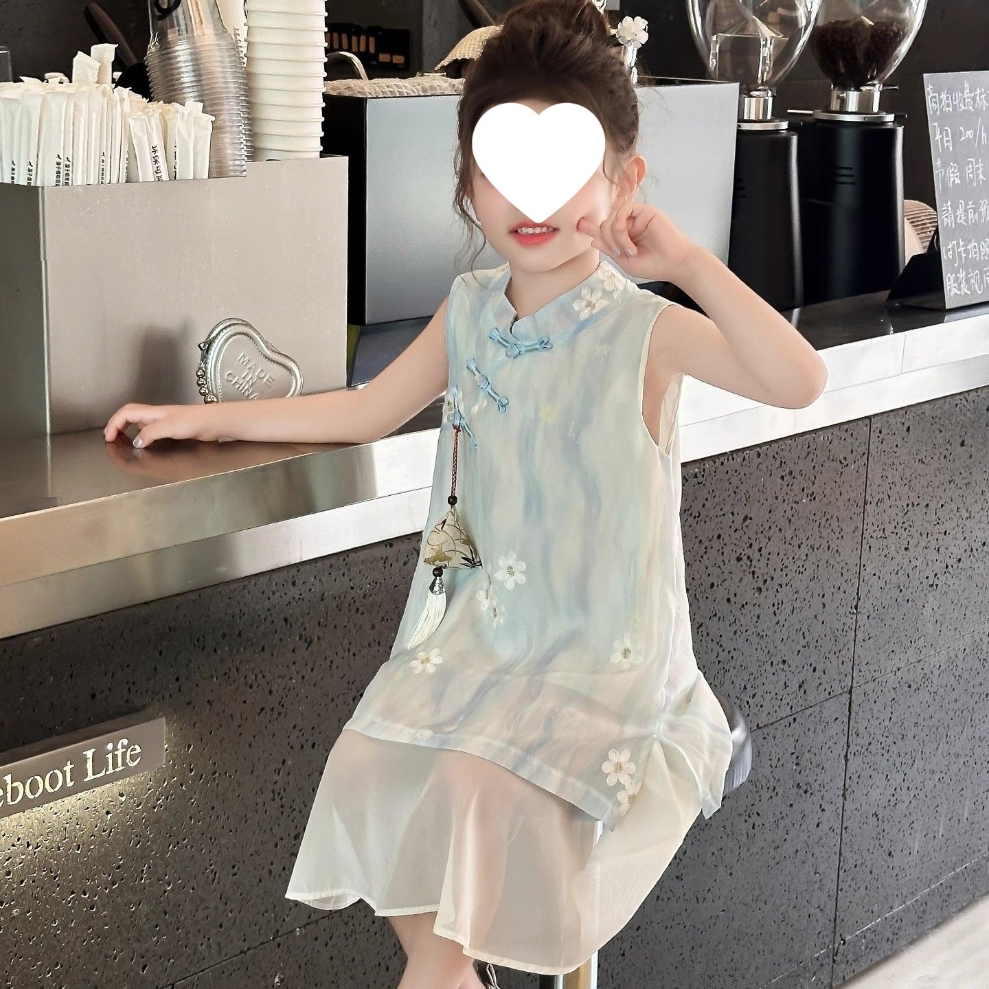 女童旗袍连衣裙2026新款夏装儿童汉服洋气国风裙子夏季女孩公主裙