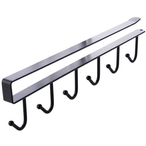 T kitchen iron traceless hook punch-free storage hanger multi-functional cabinet six-row hook metal hook