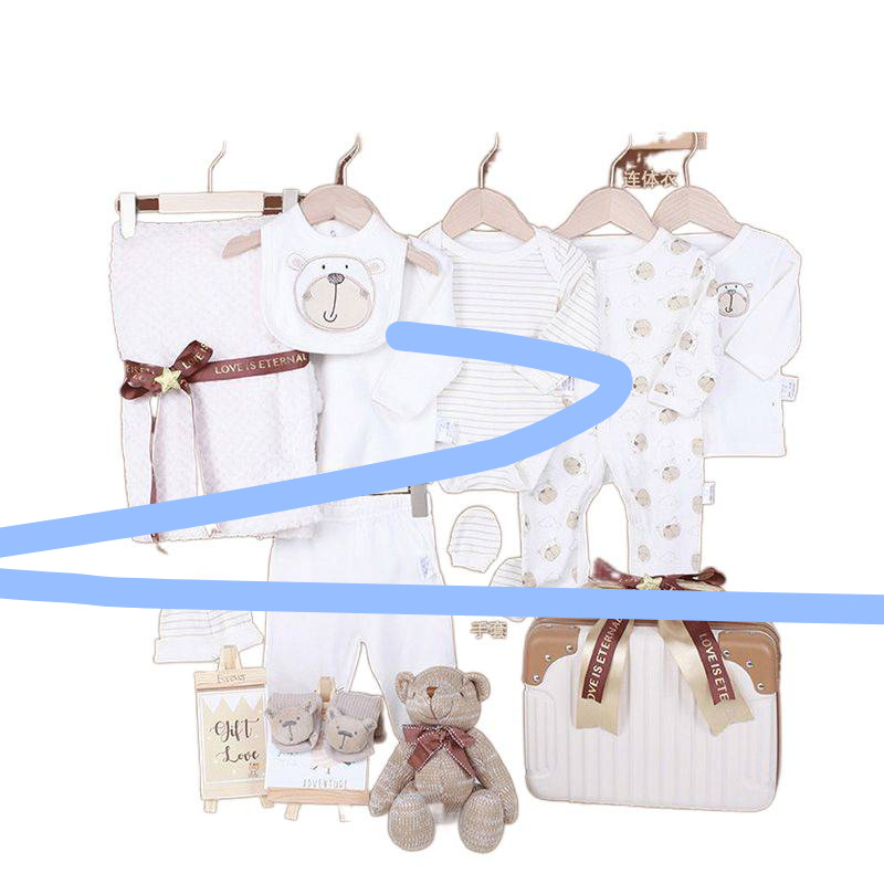 Caja de regalo de bebés de algodón primavera y verano, paquete de ropa de luna llena, paquete de regalo para hombres y mujeres. image 6
