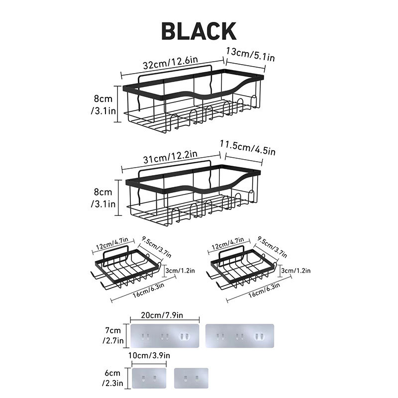 Nuevo conjunto transfronterizo de cinco piezas de baño lavabo lavabo estante de almacenamiento sin perforación estante de pared estante de almacenamiento multifuncional