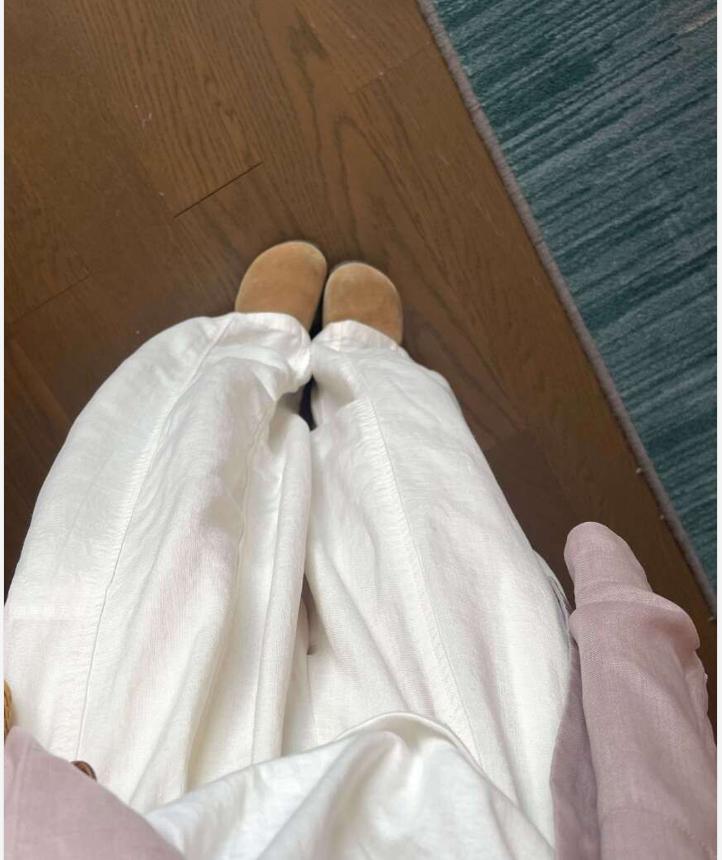 Quần culottes ống rộng nữ eo cao dáng suông chất liệu tơ tằm linen mềm mại mùa hè — Trắng - Nhỏ, Trắng - Quần dài chi tiết 8