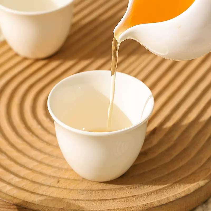 批发高颜值多个装3英寸白色小茶杯家用耐高温水杯子陶瓷功夫茶具